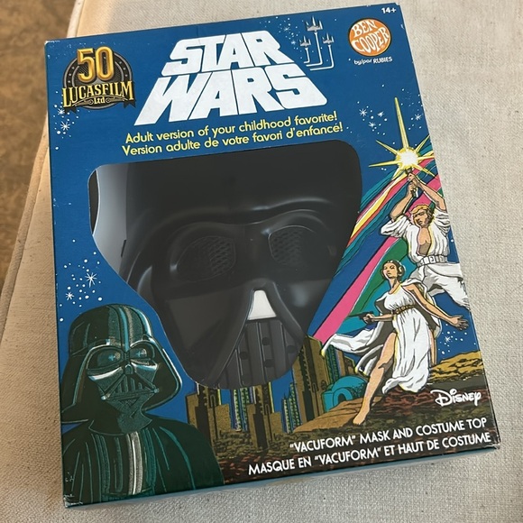 NEW 50th Anniv. Star Wars DARTH VADER Ben Cooper Halloween Mask Costume Adult - Picture 4 of 5